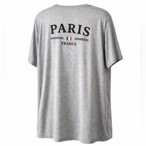 SHEIN Men's XXL Gray T-Shirt Paris France Graphic Casual Short Sleeve Top NIB